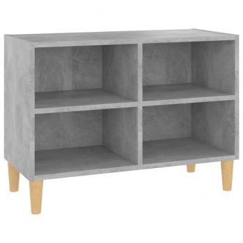 TV-Schrank mit Massivholz-Beinen Betongrau 69,5x30x50 cm