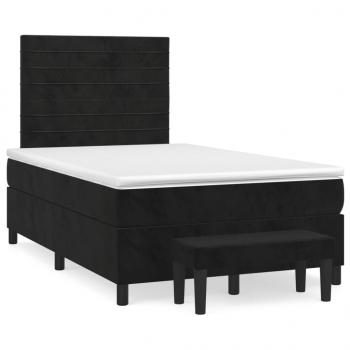 ARDEBO.de - Boxspringbett mit Matratze Schwarz 120x190 cm Samt