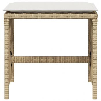 Gartenhocker mit Kissen 4 Stk. Beige 41x41x36 cm Poly Rattan