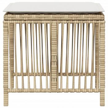 Gartenhocker mit Kissen 4 Stk. Beige 41x41x36 cm Poly Rattan