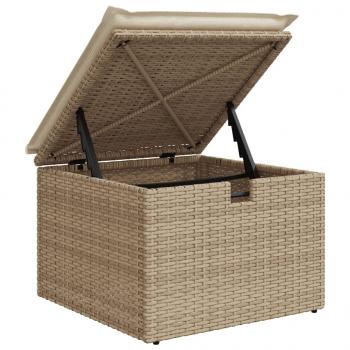 6-tlg. Garten-Sofagarnitur mit Kissen Beige Poly Rattan