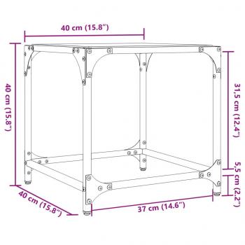 Couchtische mit Glasplatte 2 Stk. Transparent 40x40x40 cm Stahl