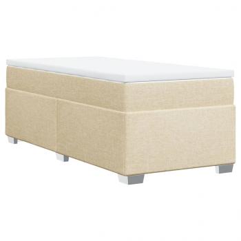 Boxspringbett mit Matratze Creme 90x190 cm Stoff