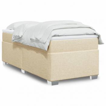 ARDEBO.de - Boxspringbett mit Matratze Creme 80x200 cm Stoff