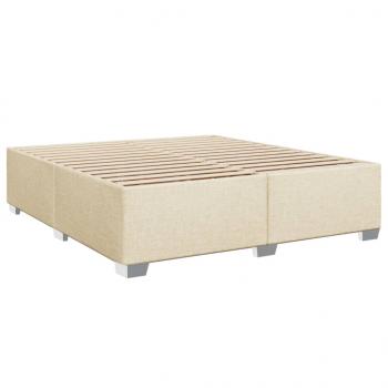 Bettgestell ohne Matratze Creme 200x200 cm Stoff