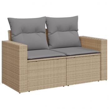 5-tlg. Garten-Sofagarnitur mit Kissen Beige Poly Rattan