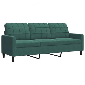 3-Sitzer-Sofa Dunkelgrün 180 cm Samt