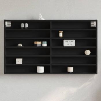 ARDEBO.de - Vitrinenschrank Schwarz 100x8,5x58 cm Holzwerkstoff