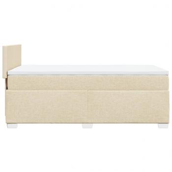 Boxspringbett mit Matratze Creme 90x190 cm Stoff