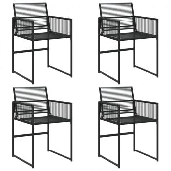 Gartenstühle 4 Stk. Schwarz Poly Rattan