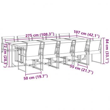 11-tlg. Garten-Essgruppe Schwarz Textilene