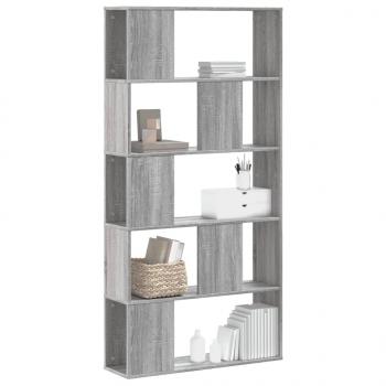 ARDEBO.de - Bücherregal 5 Böden Grau Sonoma 80,5x23,5x162,5 Holzwerkstoff