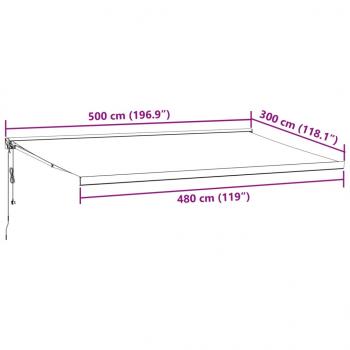 Markise Automatisch Braun 500x300 cm