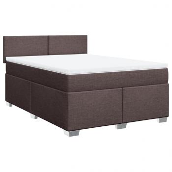 Boxspringbett mit Matratze Dunkelbraun 160x200 cm Stoff