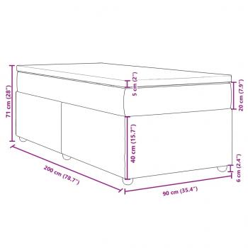 Boxspringbett mit Matratze Dunkelbraun 90x200 cm Stoff