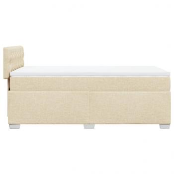 Boxspringbett mit Matratze Creme 90x200 cm Stoff