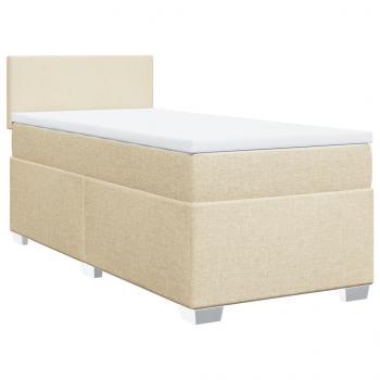 Boxspringbett mit Matratze Creme 100x200 cm Stoff