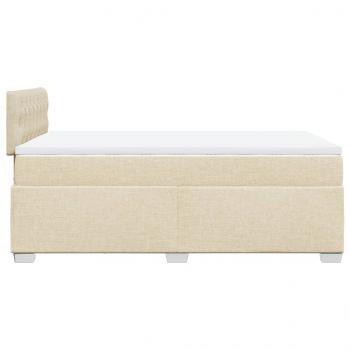 Boxspringbett mit Matratze Creme 120x190 cm Stoff