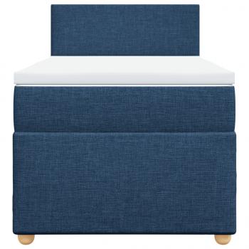 Boxspringbett mit Matratze Blau 90x190 cm Stoff