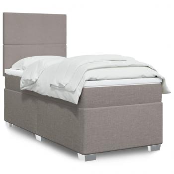 ARDEBO.de - Boxspringbett mit Matratze Taupe 90x200 cm Stoff