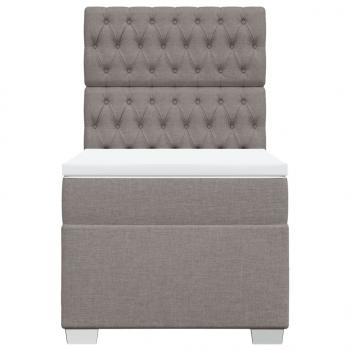 Boxspringbett mit Matratze Taupe 90x200 cm Stoff