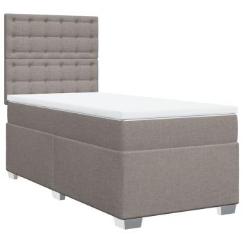 Boxspringbett mit Matratze Taupe 90x200 cm Stoff