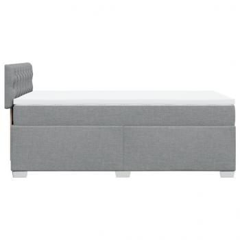 Boxspringbett mit Matratze Hellgrau 100x200 cm Stoff