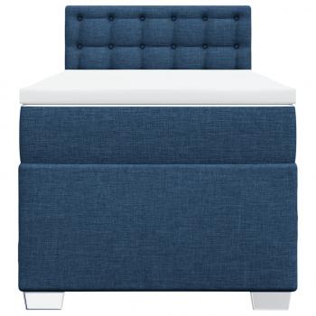 Boxspringbett mit Matratze Blau 100x200 cm Stoff