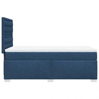 Boxspringbett mit Matratze Blau 100x200 cm Stoff