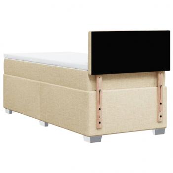 Boxspringbett mit Matratze Creme 80x200 cm Stoff