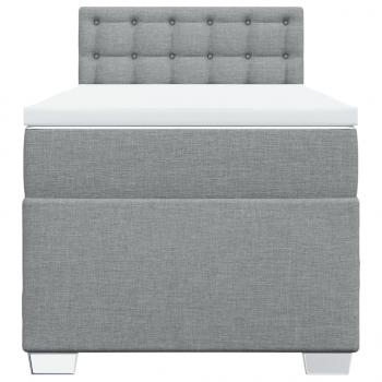 Boxspringbett mit Matratze Hellgrau 90x190 cm Stoff