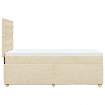 Boxspringbett mit Matratze Creme 80x200 cm Stoff