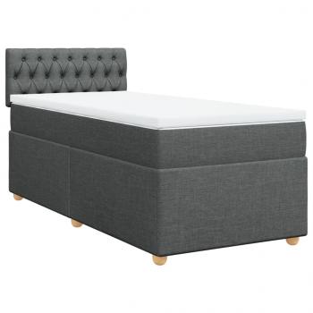 Boxspringbett mit Matratze Dunkelgrau 90x190 cm Stoff