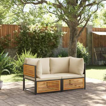 ARDEBO.de - 2-tlg. Garten-Sofa-Set mit Kissen Massivholz Akazie