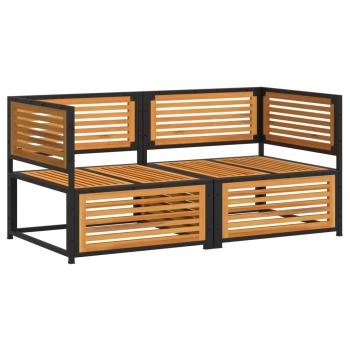 2-tlg. Garten-Sofa-Set mit Kissen Massivholz Akazie