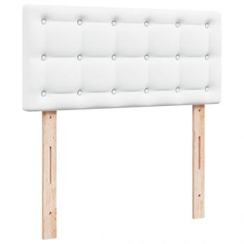 Boxspringbett mit Matratze Weiß 90x190 cm Kunstleder