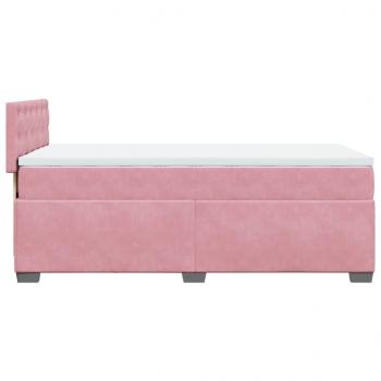 Boxspringbett mit Matratze Rosa 100x200 cm Samt