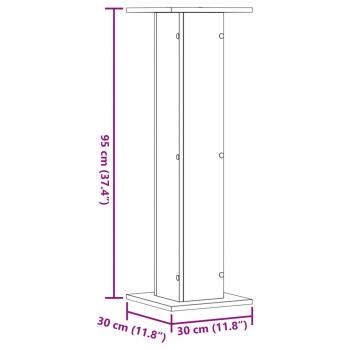 Lautsprecherständer 2 Stk. Braun Eichen-Optik 30x30x95 cm