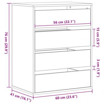 Kommode Weiß 60x41x76 cm Holzwerkstoff