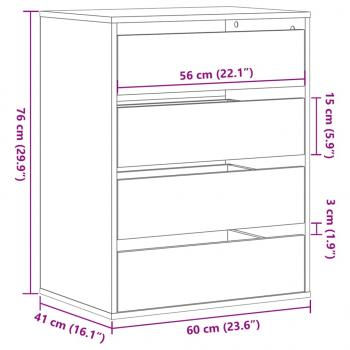 Kommode Sonoma-Eiche 60x41x76 cm Holzwerkstoff