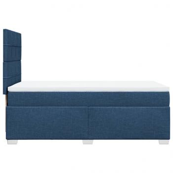 Boxspringbett mit Matratze Blau 90x200 cm Stoff