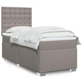 ARDEBO.de - Boxspringbett mit Matratze Taupe 90x200 cm Stoff