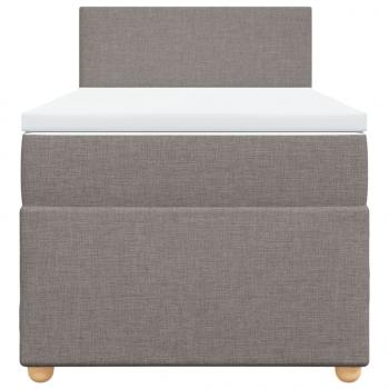 Boxspringbett mit Matratze Taupe 100x200 cm Stoff