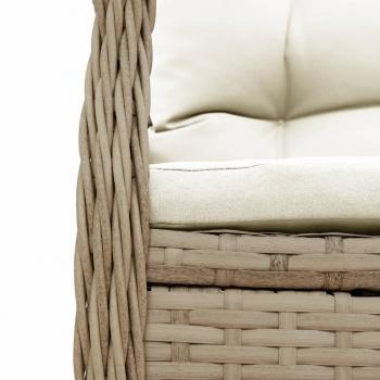 5-tlg. Garten-Essgruppe mit Kissen Beige Poly Rattan