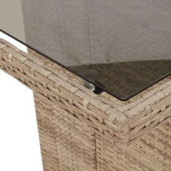 9-tlg. Garten-Essgruppe mit Kissen Beige Poly Rattan