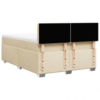 Boxspringbett mit Matratze Creme 140x200 cm Stoff