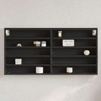 ARDEBO.de - Vitrinenschrank Schwarz 100x8,5x50 cm Holzwerkstoff