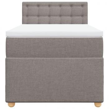 Boxspringbett mit Matratze Taupe 90x200 cm Stoff