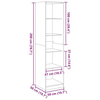 Kleiderschrank Schwarz 50x50x200 cm Holzwerkstoff