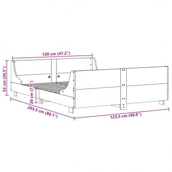 Massivholzbett ohne Matratze Weiß 120x200 cm Kiefernholz